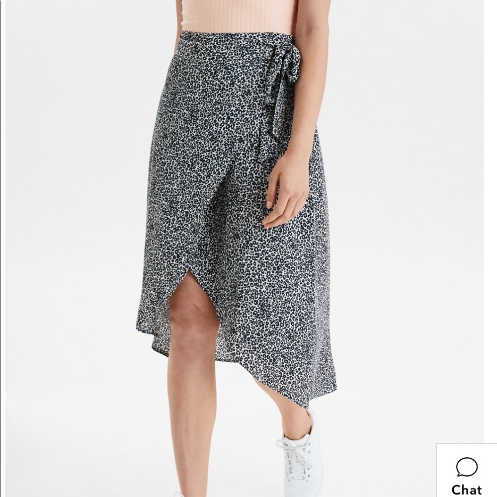 American Eagle Leopard midi skirt